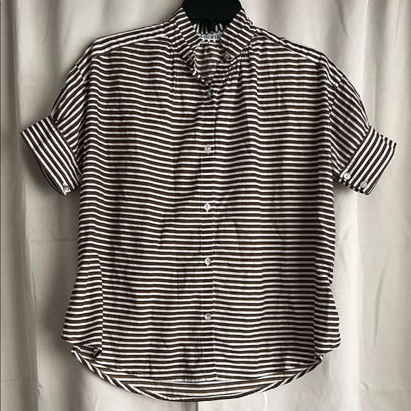 Alix of Bohemia Women's Kitsey Stripe Cotton Shirt XS - Picture 2 of 7